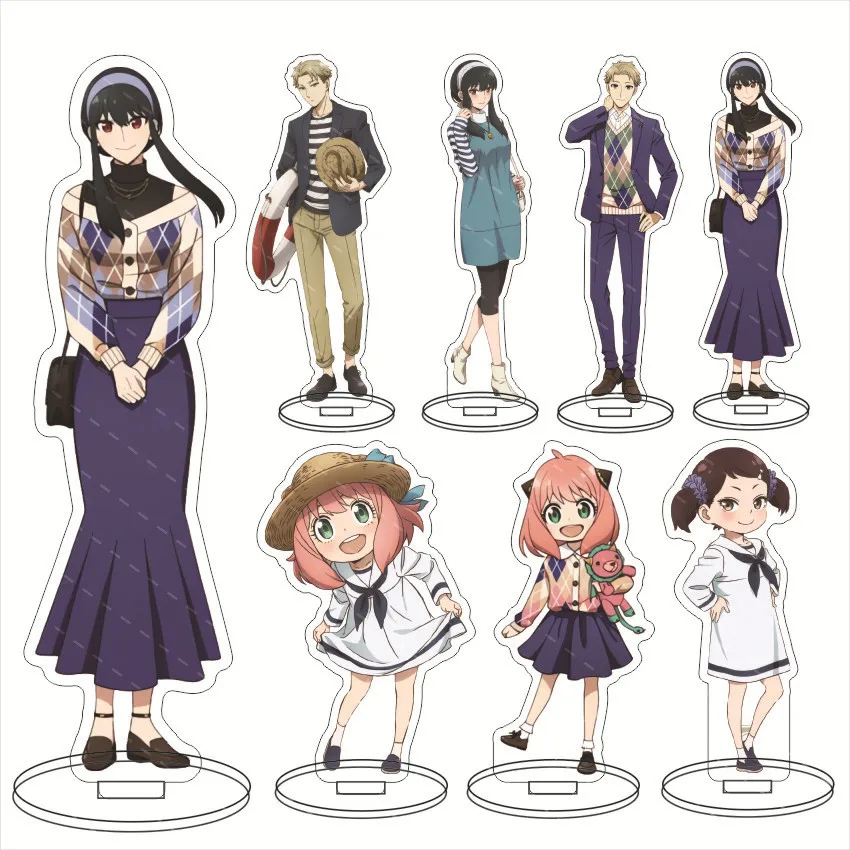 

Фигурки героев аниме спай×семья, поддельные акриловые подставки, поддельные сумерки, модель персонажа, тарелка, настольное украшение, стоячий знак, подарок для фанатов