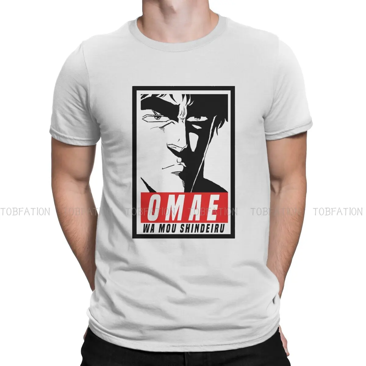 

Футболка мужская оверсайз с круглым вырезом, тенниска в стиле Харадзюку, с изображением кулака Северной Звезды, омаи, ВА Мену, шиндезиру