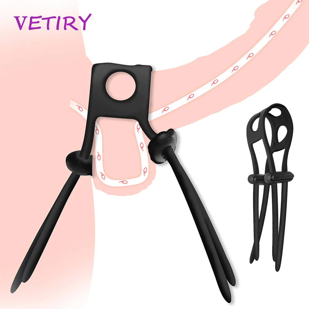 Силиконовое кольцо для пениса, регулируемое кольцо для пениса, кольцо для пениса для члена, для задержки эякуляции, долговечные секс-игрушк...