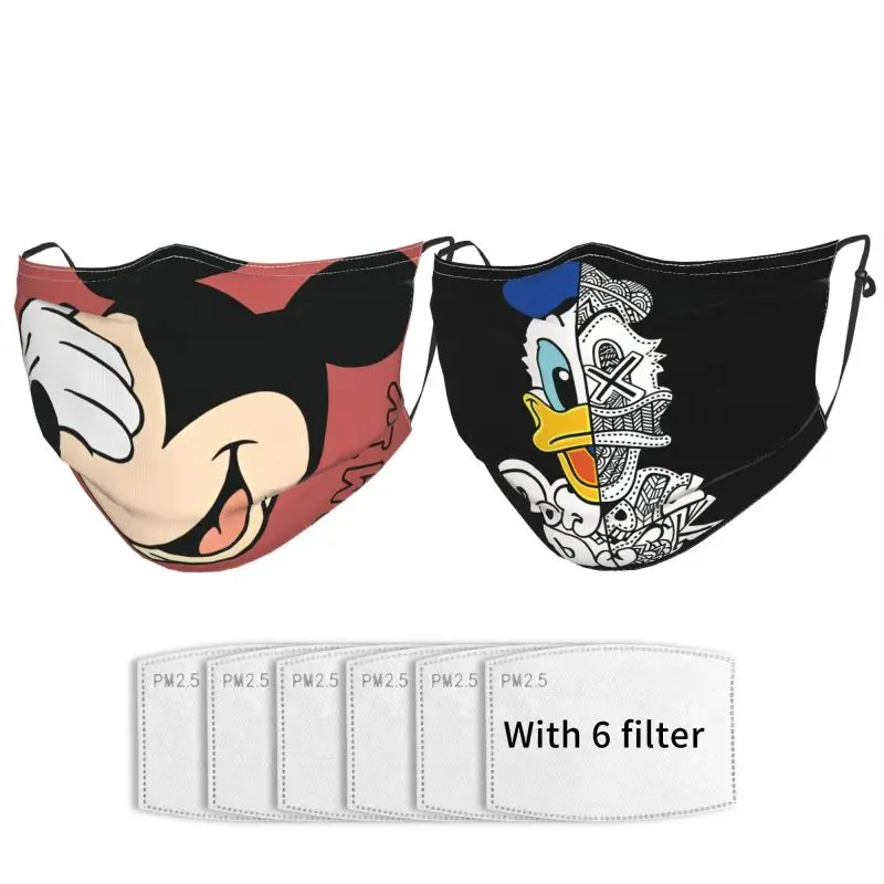 

Disney Cartoon Printing Adult Mask Outdoor Sports Protection Sunscreen Dust Masks Washable Adjustable Suitable Men Women 2PCS