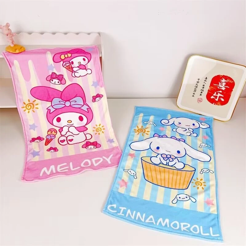 Полотенце Sanrio Kuromi My Melody милое мультяшное аниме помпон пурин Коричный цвет