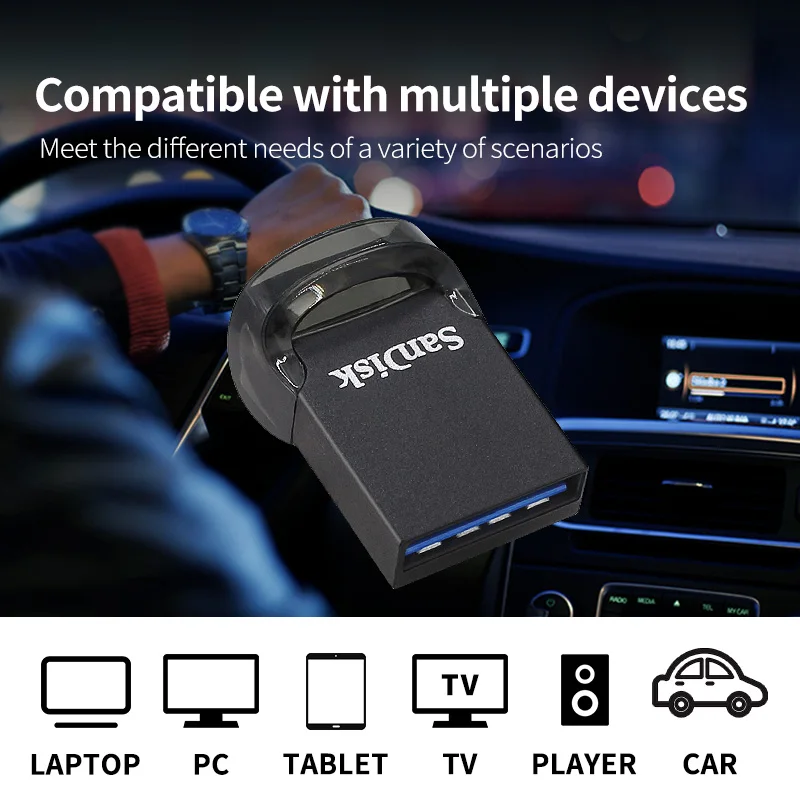 Флеш-накопитель SanDisk Ultra Fit CZ430 USB3.2 Gen1 Mini с шифрованием, скорость до 400 МБс, 32 ГБ, 64 ГБ, 128 ГБ, 256 ГБ, 512 ГБ для ноутбуков и ПК (art.: 3920dc19ef75f) - 3920dc19ef75f