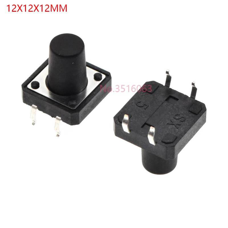 Тактильный мини-кнопочный выключатель, 20 шт., микро-переключатель 12x12*12*4,3 мм 5 мм 6 7 8 9 10 11 12 мм 4 контакта