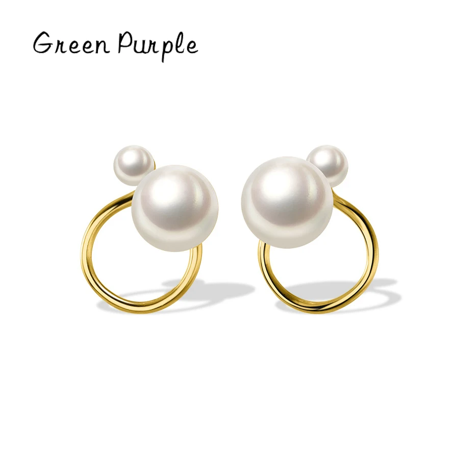 

Real 925 Sterling Silver Synthetic White Pearl Earring Fashion Elegant Stud Earrings For Women Wedding Statement Jewelry CE-1400