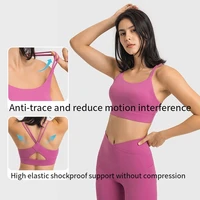 2022 springsummer new high elastic shockproof sports bra womens cross ribbon hollow beauty back bra