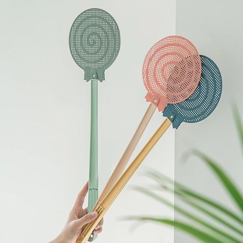 

Household Mosquito Killer Mesh Fly Swatter Plastic Long Handle Mosquito Killer Manual Multi-function Mosquito Fly Bug Swatter