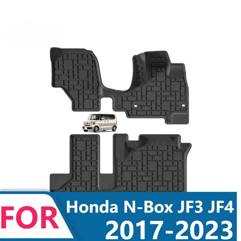 Фото Пользовательские коврики 3D TPE для Honda N-Box JF3 JF4 2017-2023, всепогодные водонепроницаемые автомобильные напольные вкладыши, легко моются №1
