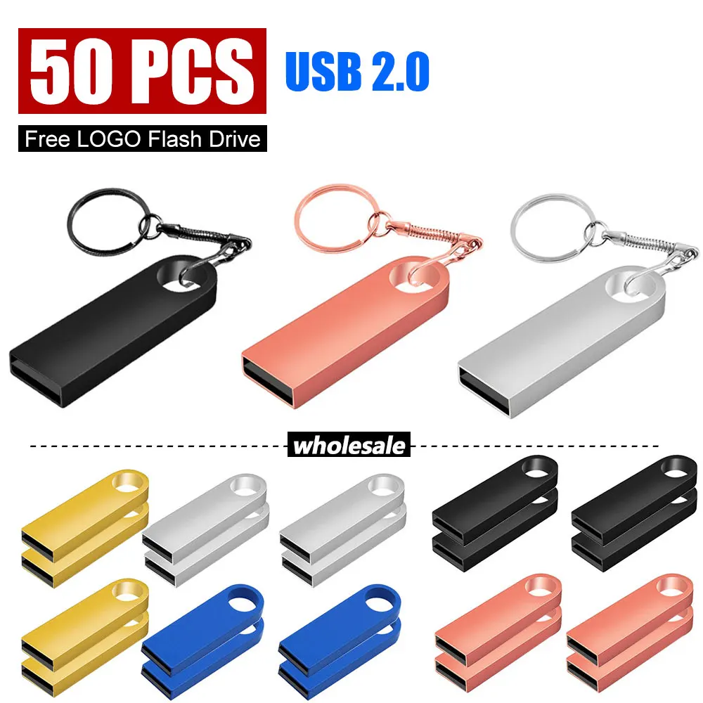 50 шт. оптовая продажа бесплатная лазерная USB-флешка с индивидуальной скоростью 4