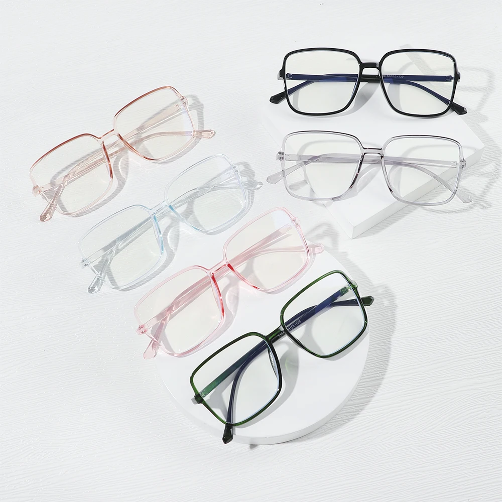 

Fashion Portable Square Jelly Color Ultra Light Frame Eyeglasses Anti-Blue Light Glasses Eye Protection