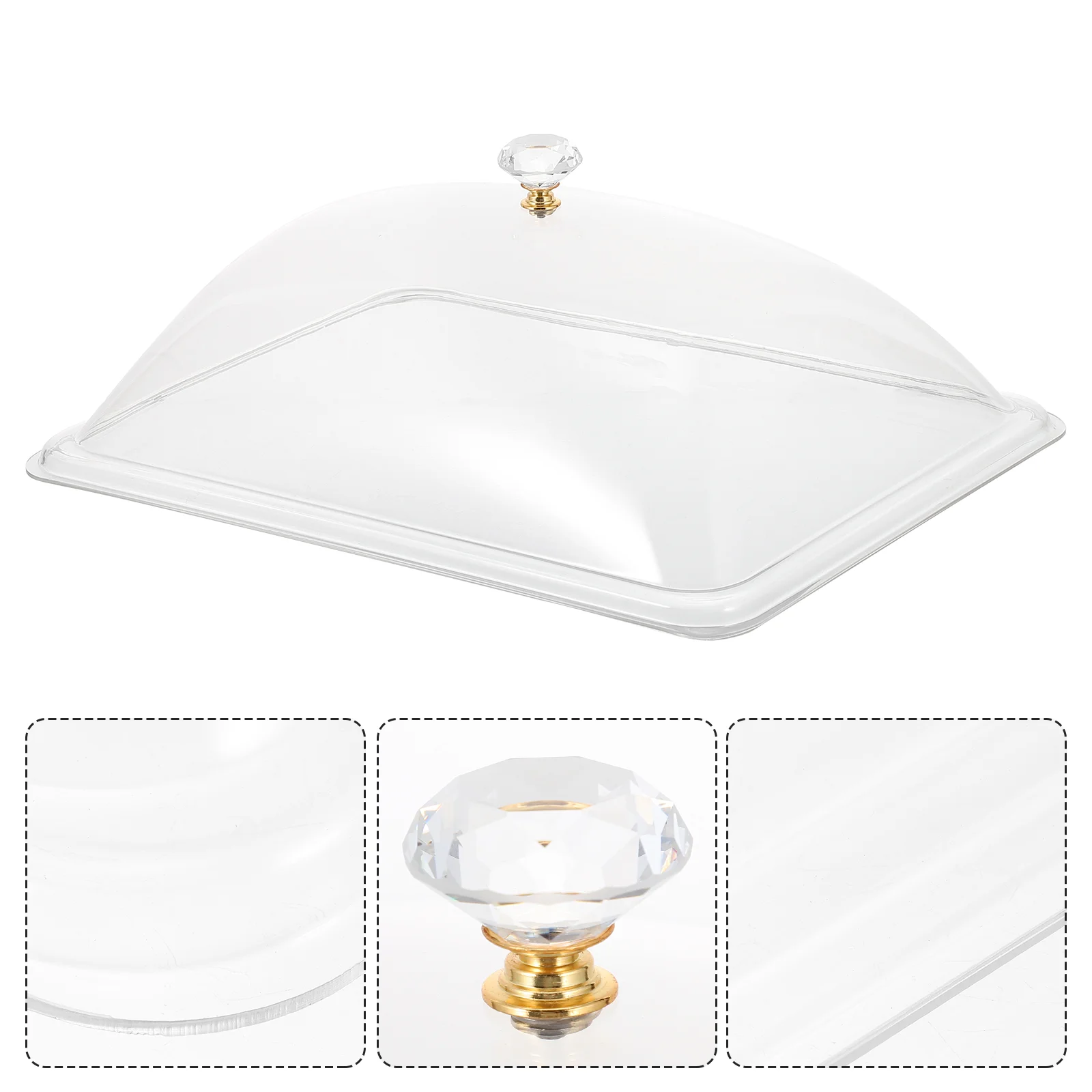 

Cover Dome Food Cake Dessert Display Glass Plate Acrylic Clear Tent Serving Covers Stand Tray Snack Durable Cupcake Lid