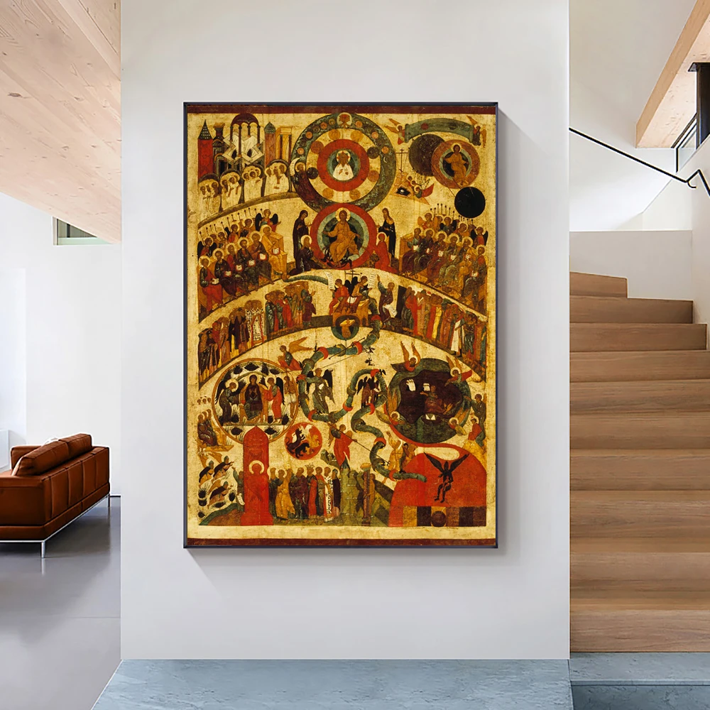 Изображение на холсте книга Последнего судна винтажный религический постер 16-го