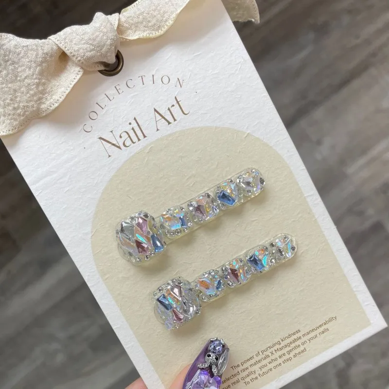 

Роскошный полностью Алмазный патч для ногтей ручной работы-потрясающий гламурный аксессуар для ногтей для идеального образа