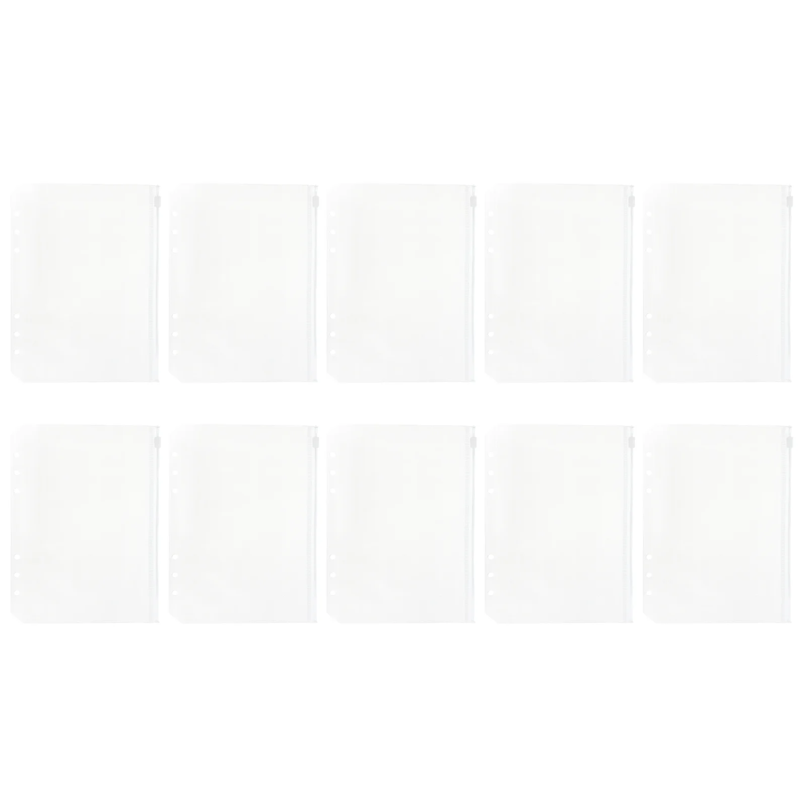 

10 Pcs Loose Leaf Zipper Bag Name Cards Pockets PVC Tickets Plastic Folders Side Bill Storage Calling-card Clear Bags