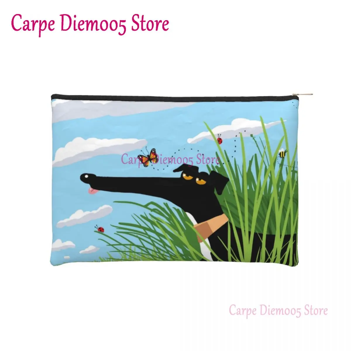 

Greyhound Whippet Dog Toiletry Bag Portable Cartoon Sighthound Pattern Cosmetic Makeup Organizer Beauty Storage Dopp Kit Box