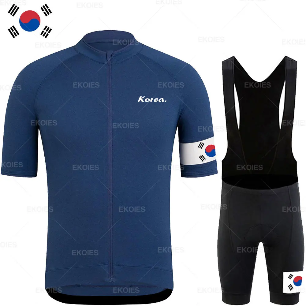 

2022 New Man's Short Sleeve Cycling Jersey Set Summer Korea Team MTB Bicycle Clothing Breathable Bike Riding Sport Cycling Kits
