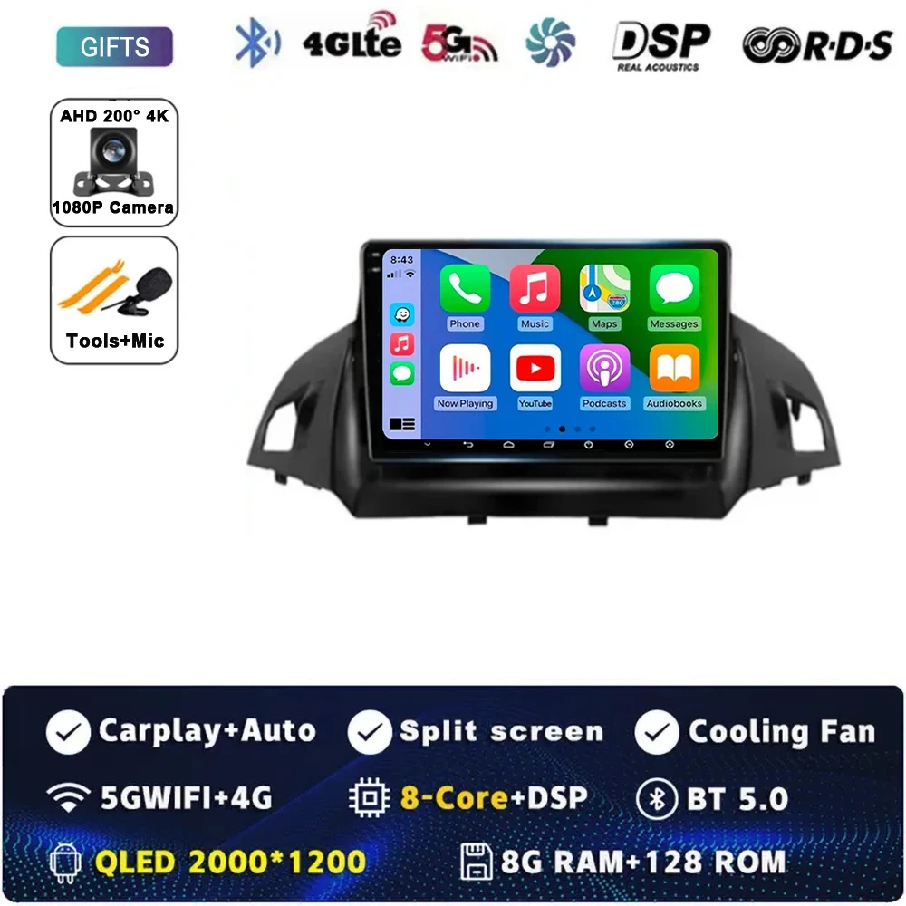 

Стереосистема Android 15 для Ford C-MAX Kuga 2 Escape 3 2012-2019, автомагнитола, мультимедийный видеоплеер, Bluetooth, GPS-навигация