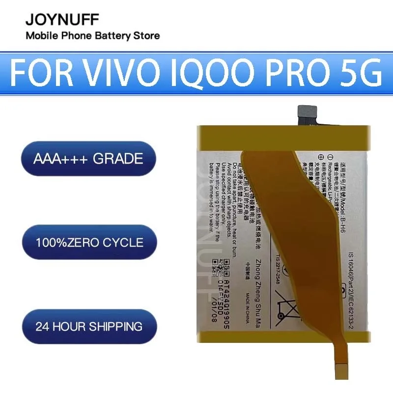 

New Battery High Quality 0 Cycles Compatible B-H6 For VIVO IQOO Pro 5G V1922A V1916A V1916T Replacement Lithium Sufficient phone