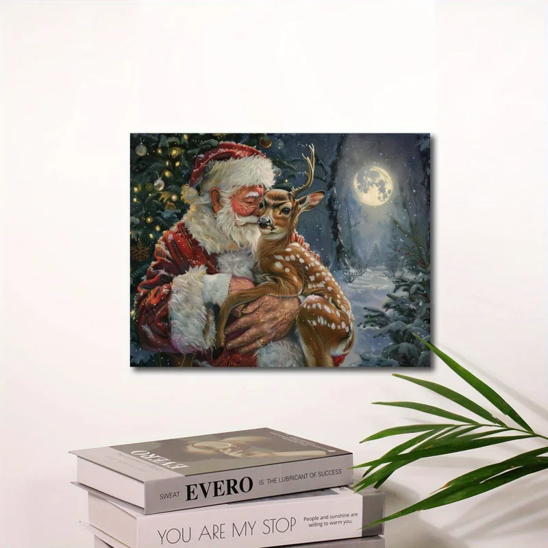 Настенная Картина на холсте с изображением Санты водонепроницаемая картина в