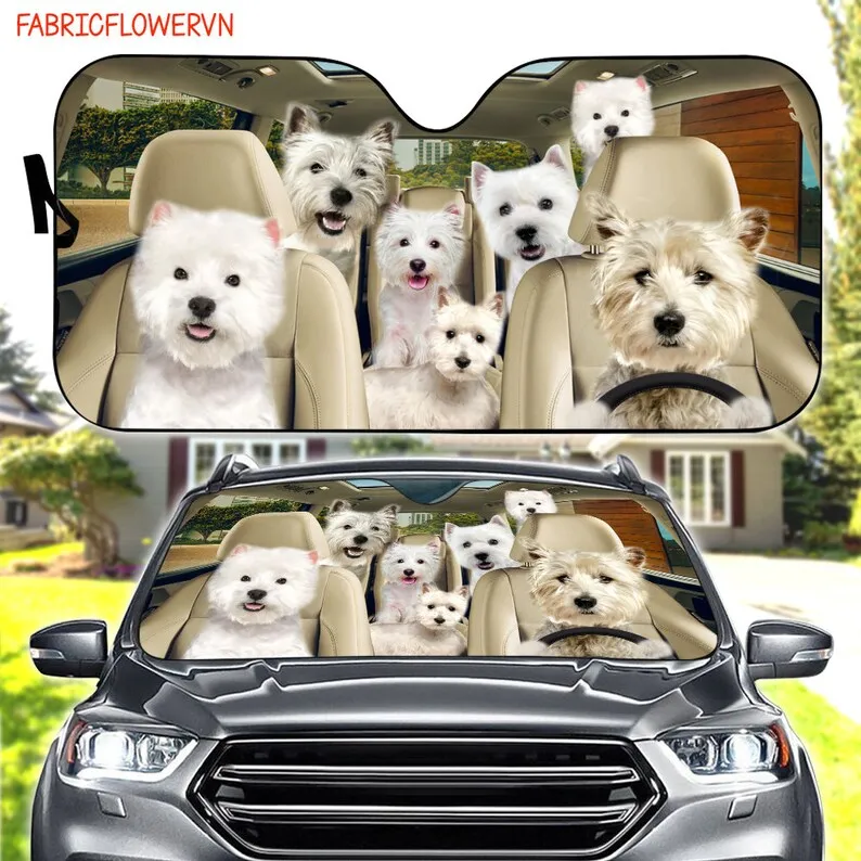 

West Highland White Terrier Car Sunshade, Dog Car Decoration, Dog Windshield, Dog Lovers Gift, Dog Car Sunshade, Gift For Mom, G