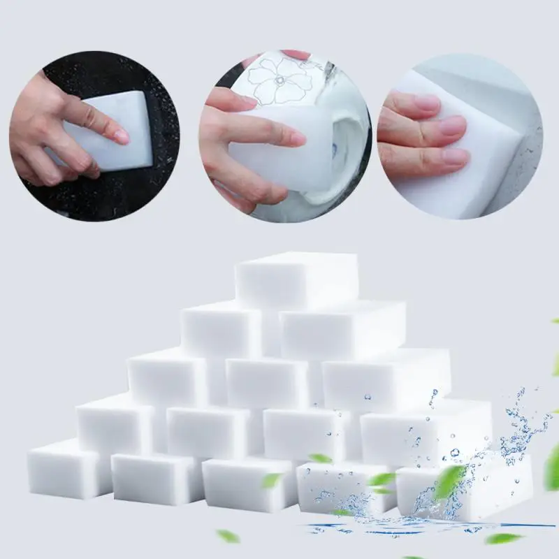 

50 Pcs/lot White Melamine Sponge Multi-functional Magic Sponge Eraser for Kitchen Office Bathroom Clean Accessories 100*60*20mm