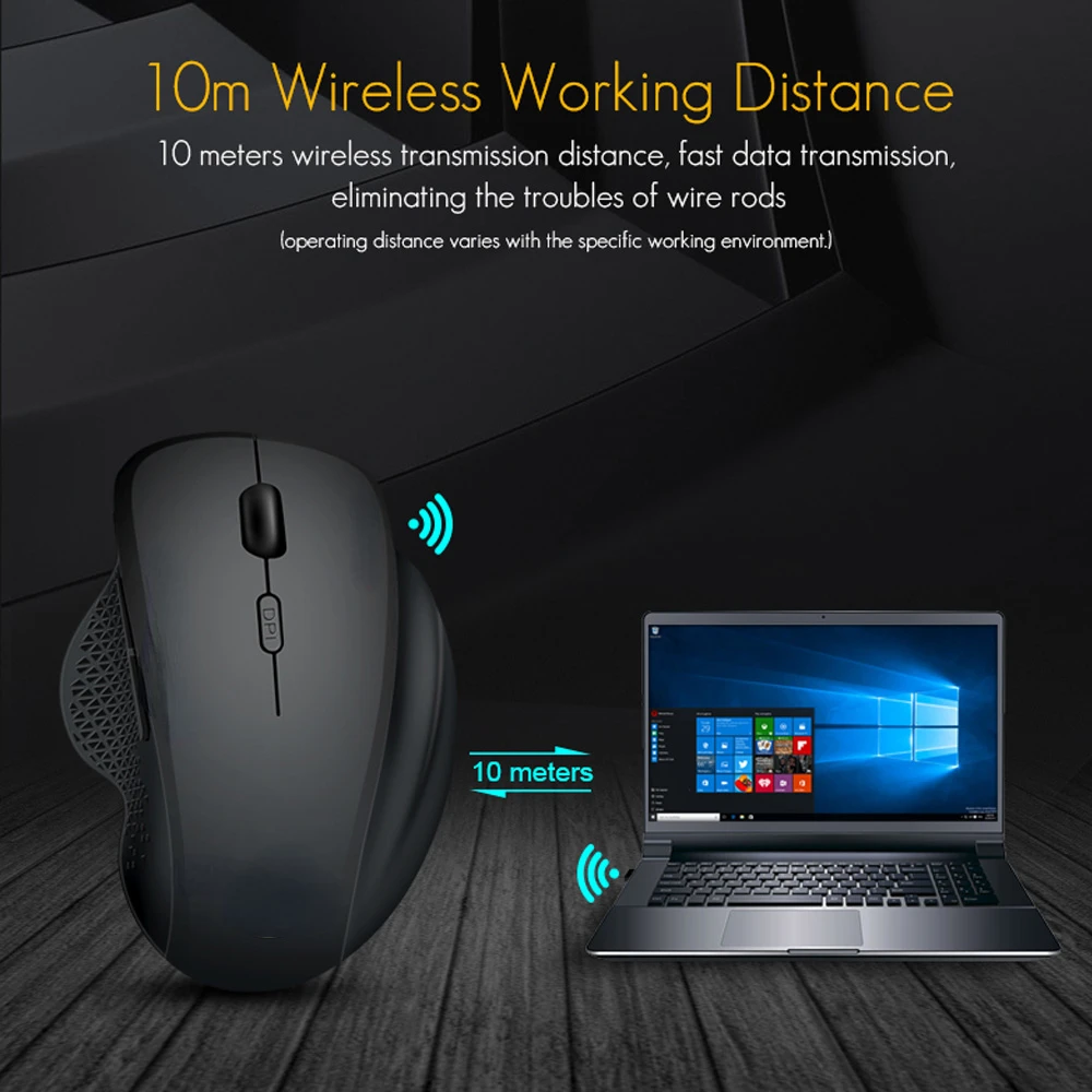 

Mouse Computer Mouse Wireless 2.4 Ghz 1600 DPI Ergonomic Mouse Power Saving Mause Optical USB PC Mice for Laptop PC