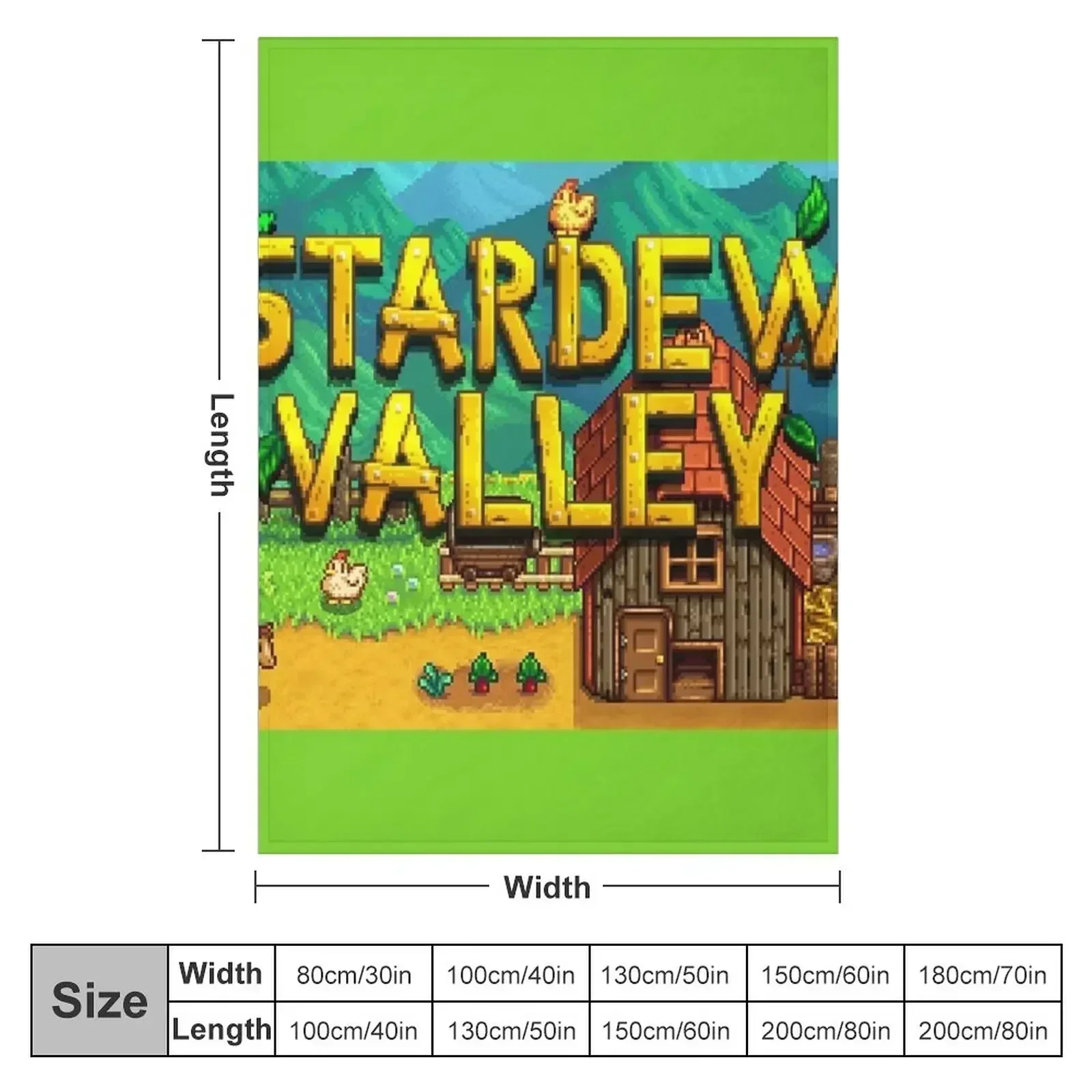 Фото Плед Stardew Valley Intro, стильное декоративное одеяло, подарок для друзей, соседей по комнате №2