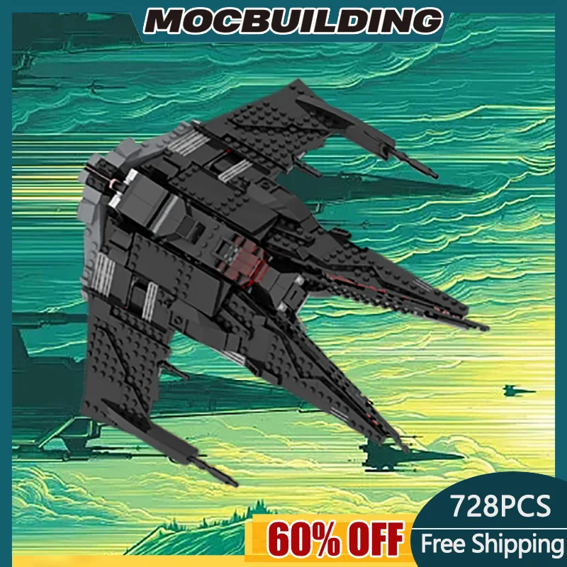 

MOC Star Movie Building Blocks Scythe Inquisitor Transport Spacecraft Space Wars DIY Assembled Children Toys