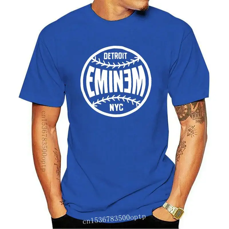 

Футболка для концерта New Eminem, облегающая Бейсбольная Футболка с принтом бейсбола Детройта, Йорк, 2010 хлопок, Распродажа футболок для мальчико...