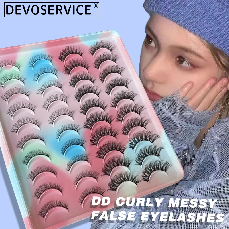 

DEVOSERVICE Russian Strip Lashes Makeup Eyelash 3D Mink Volume Fluffy Natural Thick Dramatic Long False Eyelashes Wholesale