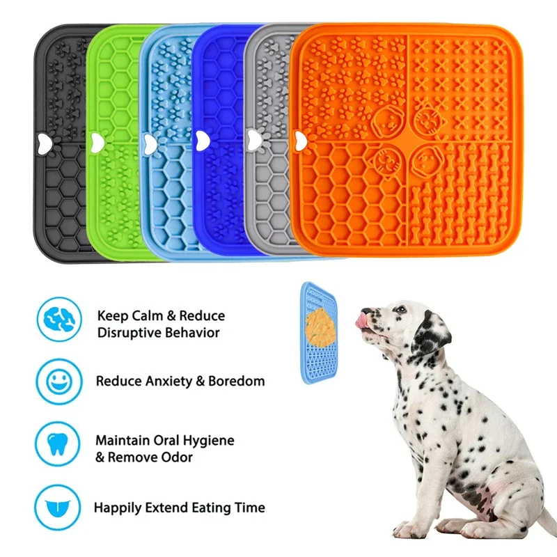 

Dog Slow Feeders Mats With Suction Cup Silicone Dog Food Sucker Training Dog Feeder Alternative to Feed Dog Bowl Dog Accessories