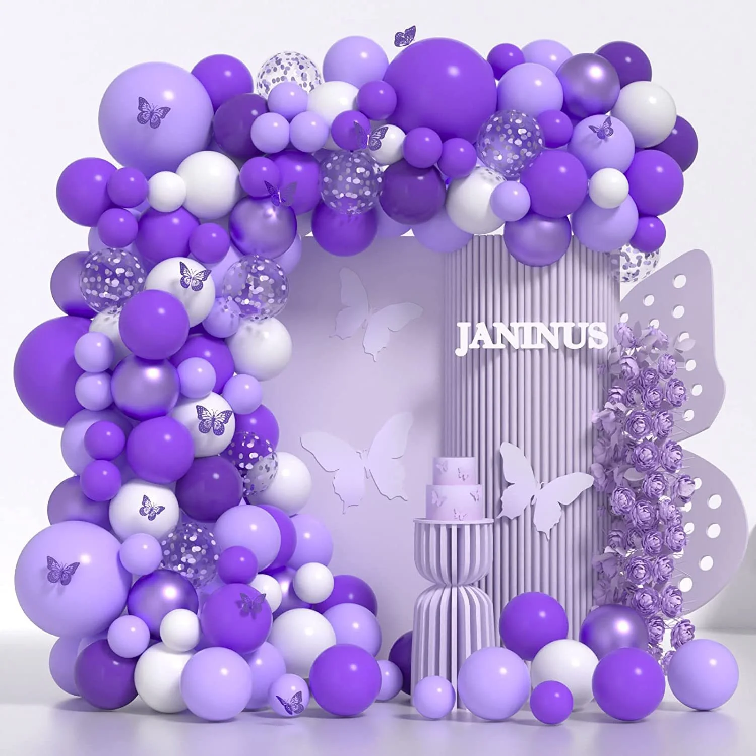 

Purple Butterfly Balloon Chain Set Kids Birthday Decoration Party Arrangement Arch Balloon Garland Balloon Set Wholesale