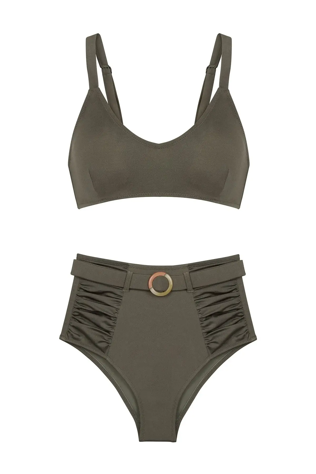 

Женский комплект бикини хаки с вырезом, женский купальник, сексуальное бикини, новинка 2022, комплект бикини с пуш-апом