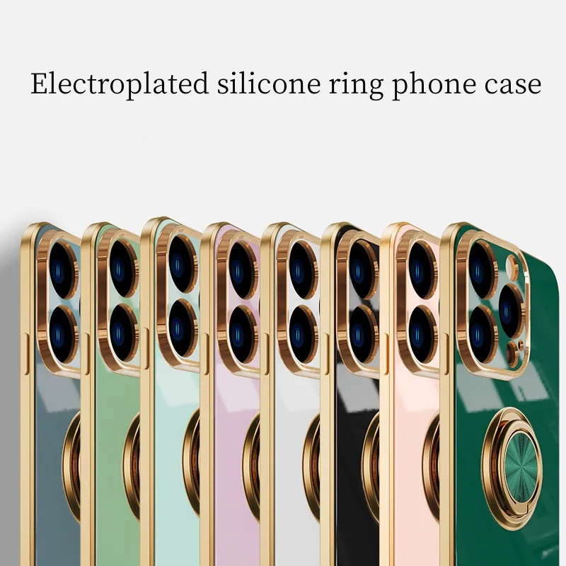 

Suitable For Apple 14promax Mobile Phone Case 13pro12mini/11 Electroplating Ring Protective Sleeve Car Magnetic Suction
