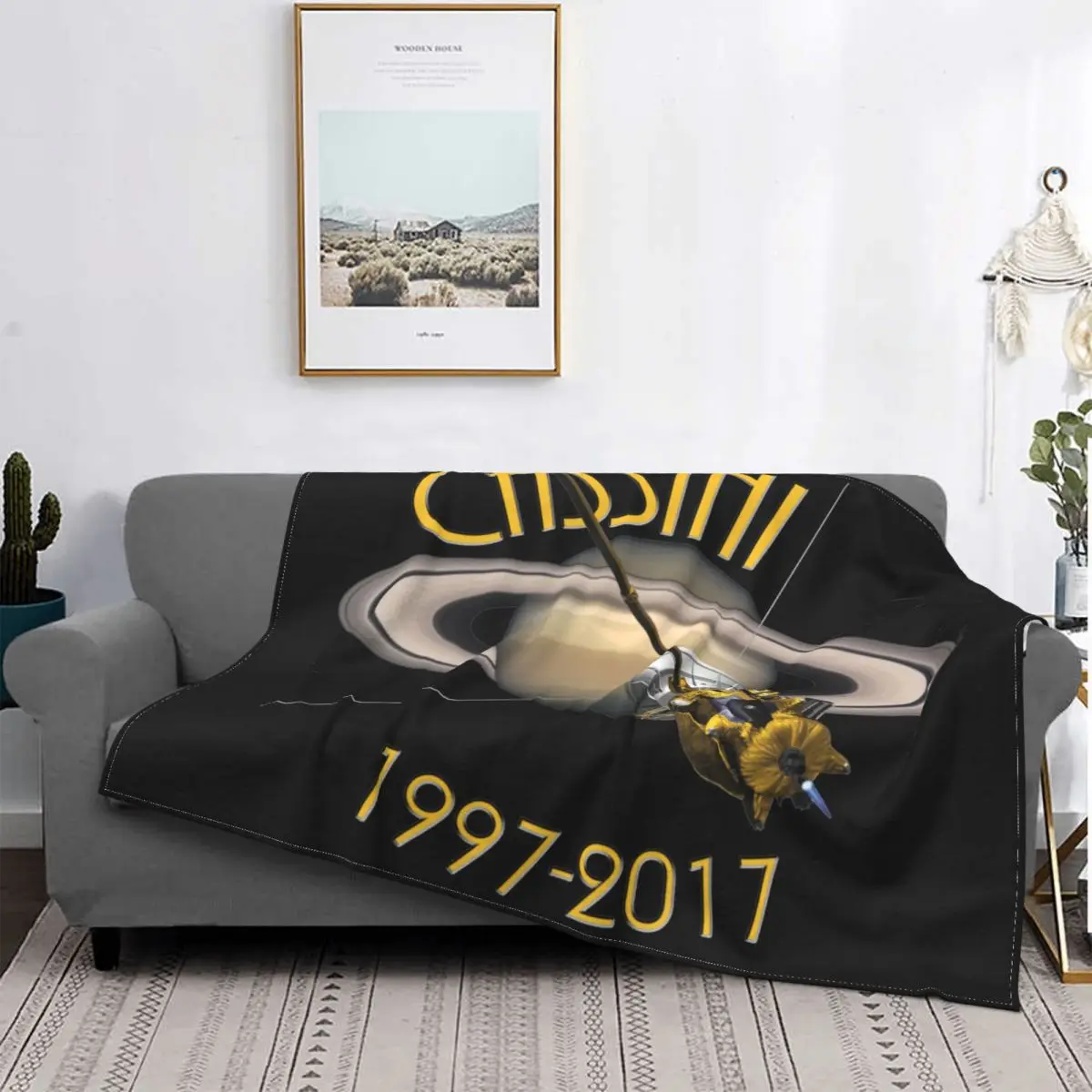 Бархатное покрывало для спальни с зондом на Saturn 1997-2017 Space Mars