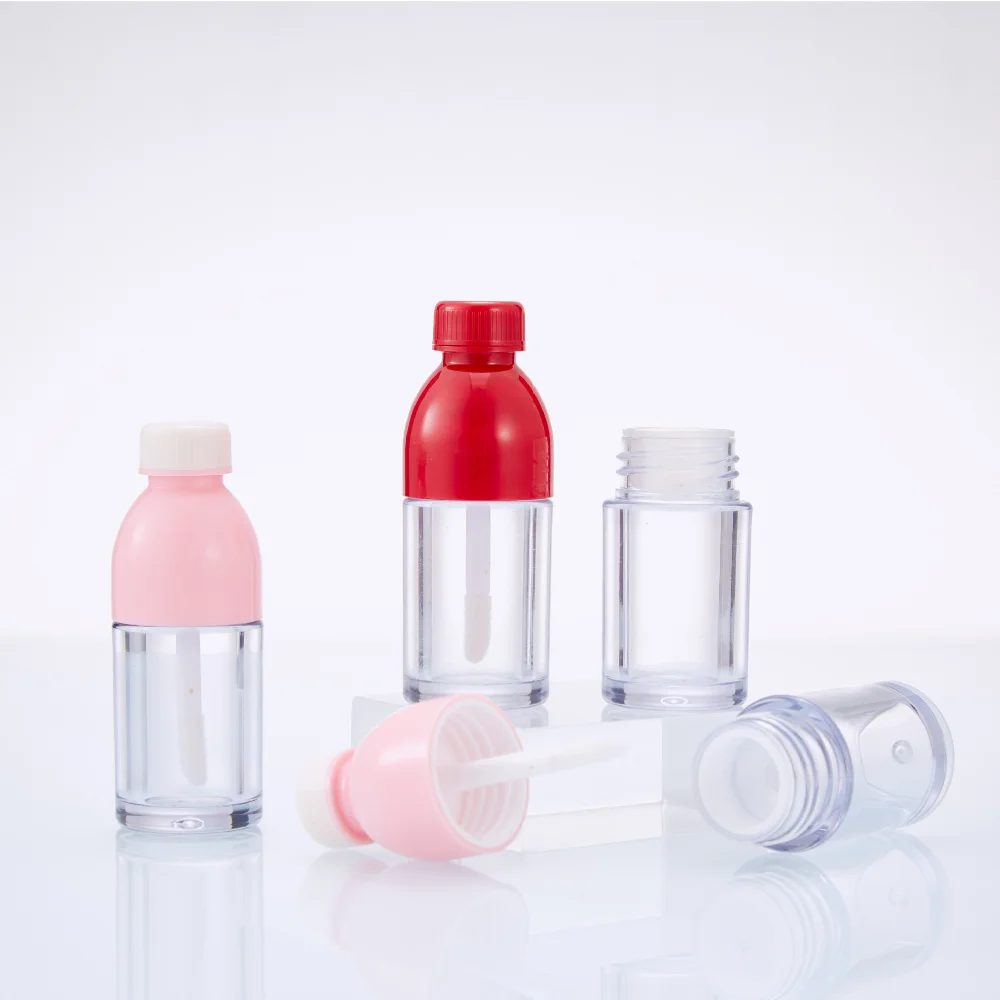 

10PCS 8ML DIY Coke Empty Bottle Lip Glaze Mouth Red Tube Injection Transparent Lip Gloss Cosmetic Pipe Refillable Containers