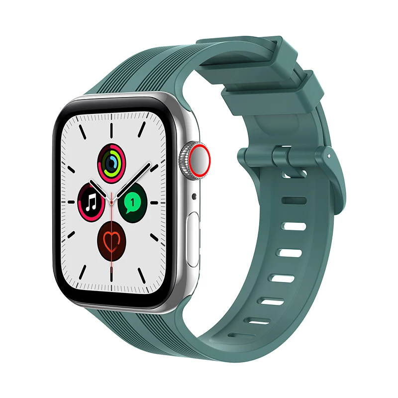 Ремешок силиконовый для Apple Watch band 44 мм 40 38 42 41 45 спортивный браслет наручных часов