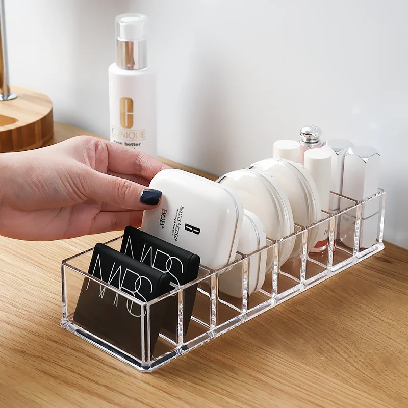 

6-8 lattice transparent acrylic cosmetic storage box cosmetic shelf jewelry cosmetic box household plastic desktop storage box