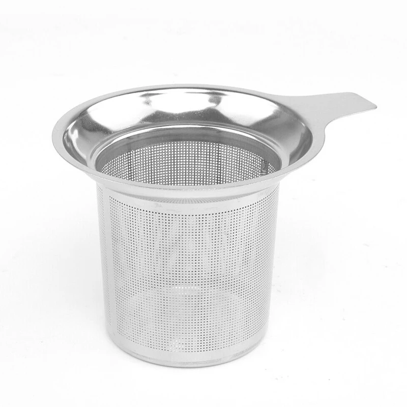

304 Stainless Steel Tea Infusers Coffee Leak Tea Filter Stalk Net Leak Tea Strainers Tea Leak With Cover Filter Grid single ear
