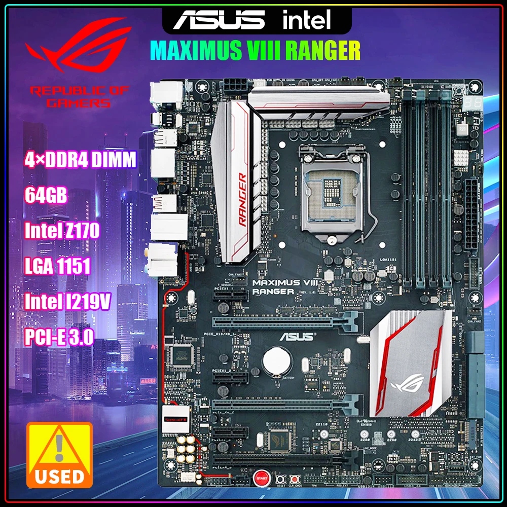 

ASUS ROG MAXIMUS VIII RANGER Motherboard with Intel Z170 Chipset LGA1151 Socket Supports Core i7/i5/i3/Pentium/Celeron 7700 7100