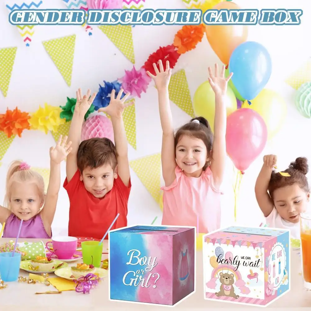 

Gender Disclosure Baby Uncover Team Boy Team Vote Shower Baby Card Game Decoration Box Supplies Girl Party D8i0