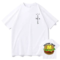 cactus jack hamburger oversized graffiti print t shirt men women travis scott hip hop street tshirt mens fashion creative tshirt