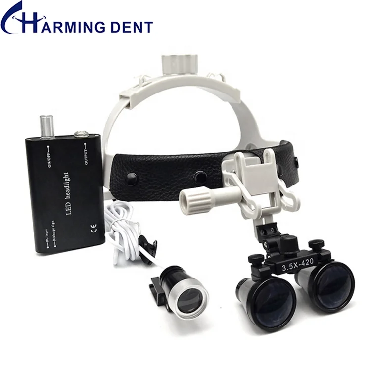 

Charming loupes binocular magnifier headband with LED headlight 3.5X for surgery ENT / Medical surgical loupes glass clip