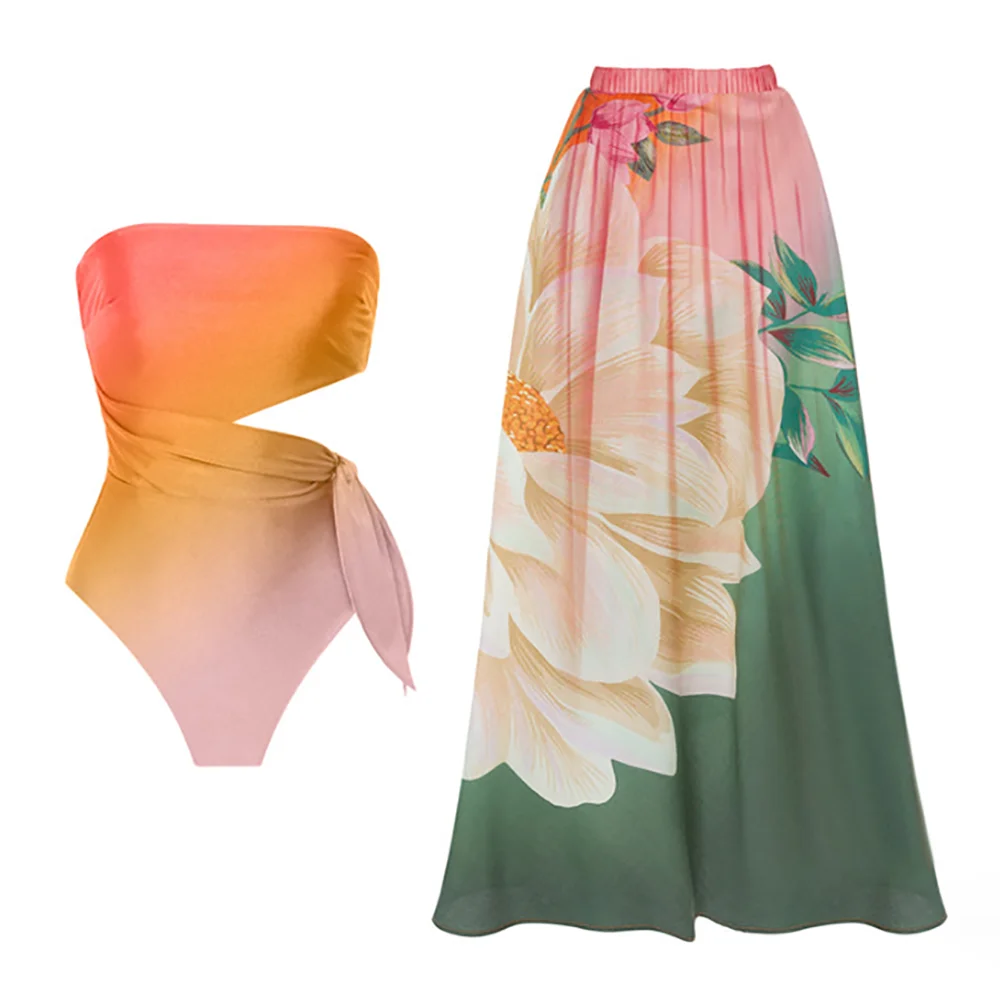 

Swimwear Women Bikinis 2022 One Piece Swimsuit Summer Beach Dress Cutout Bandage backless Bathing Suits Swimming Biquini Luxury