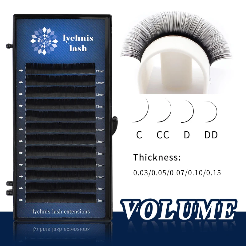 

Lychnis Individual Mink Eyelash Premium Volume Lashes 0.03-0.15mm Lashes C/D Curl Matte Black Cilios False eyelash