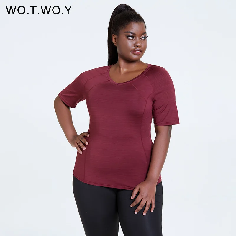 

Женская летняя облегающая футболка Wo. T. W o.y, быстросохнущая эластичная футболка с коротким рукавом для фитнеса, дышащие обтягивающие футбол...