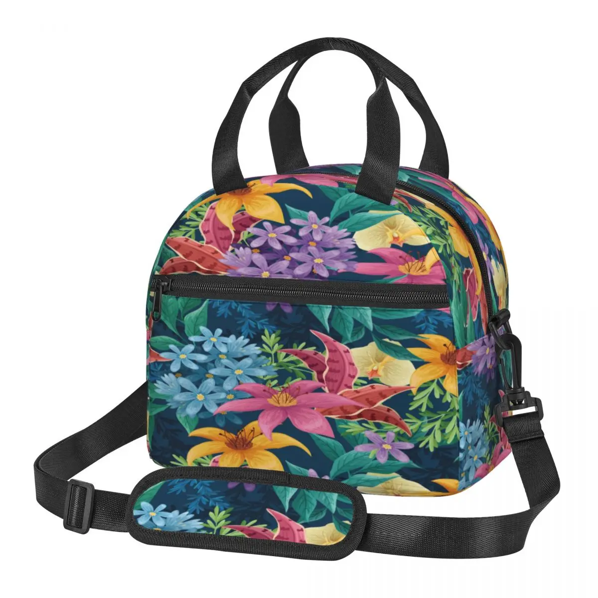 

Portable Insulated Thermal Bento Lunch Box Exotic Floral Picnic Storage Bag Pouch Lunch Bag