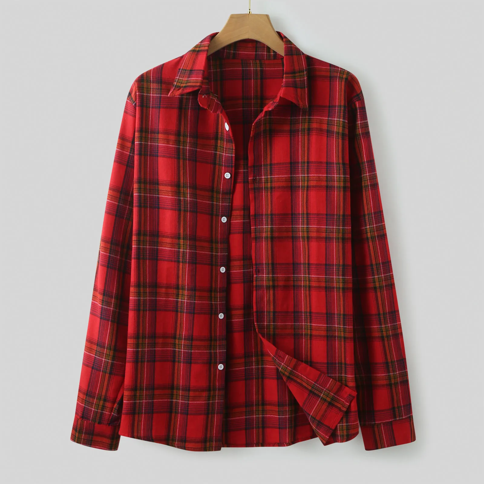 

Мужская компрессионная футболка в клетку, с отложным воротником и длинным рукавом