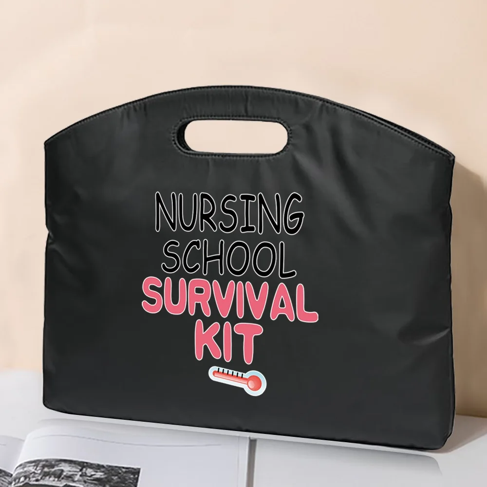 High Capacity Business Briefcase Nurse Series Patterns Fashion Document Organize Storage Bag Handbag Accessories Supplies Tote