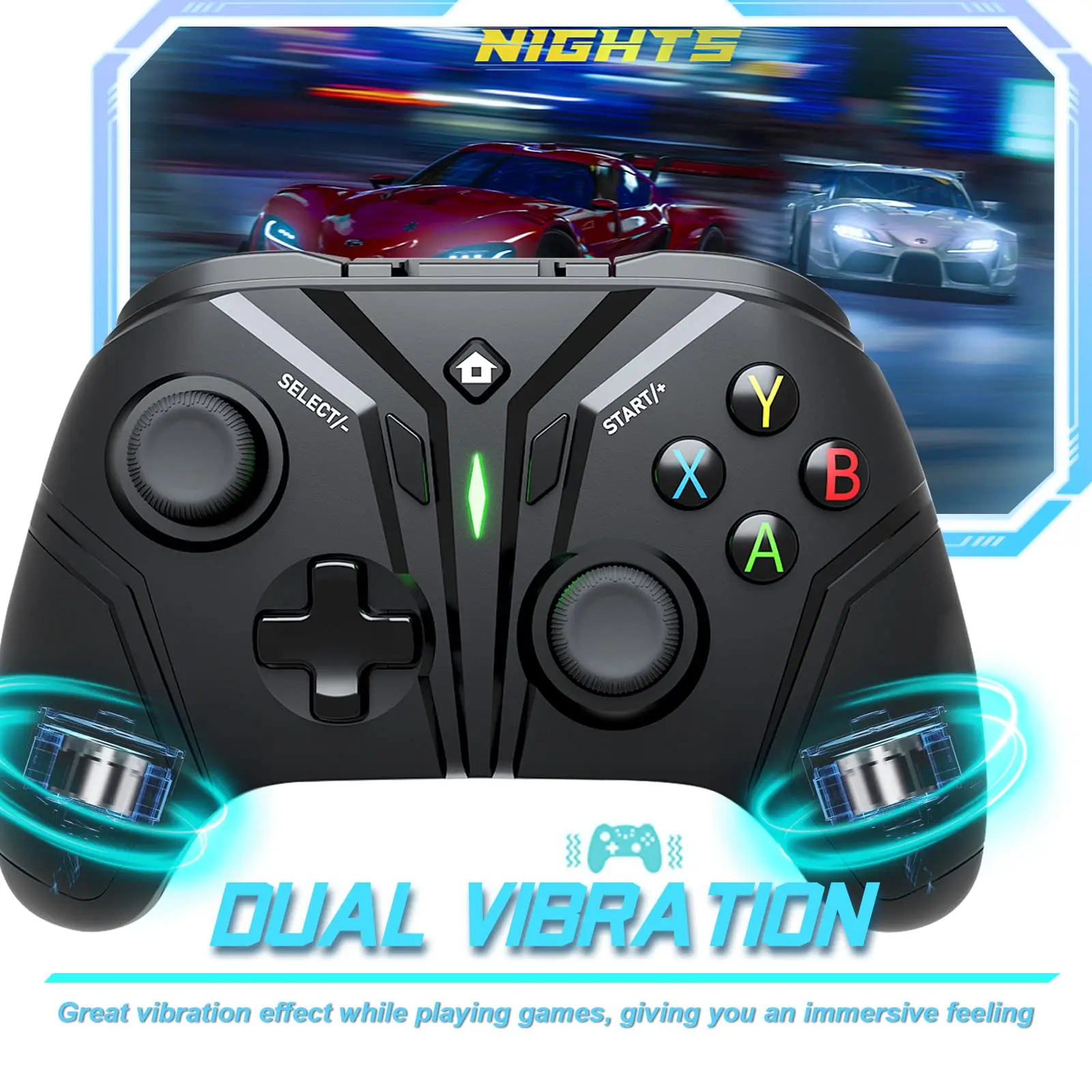 Battool Wireless Controller for Switch/PC/PS3/Android TV, PC Game Controller with Dual Vibration/Gyro Axis, Multi-Platform images - 6