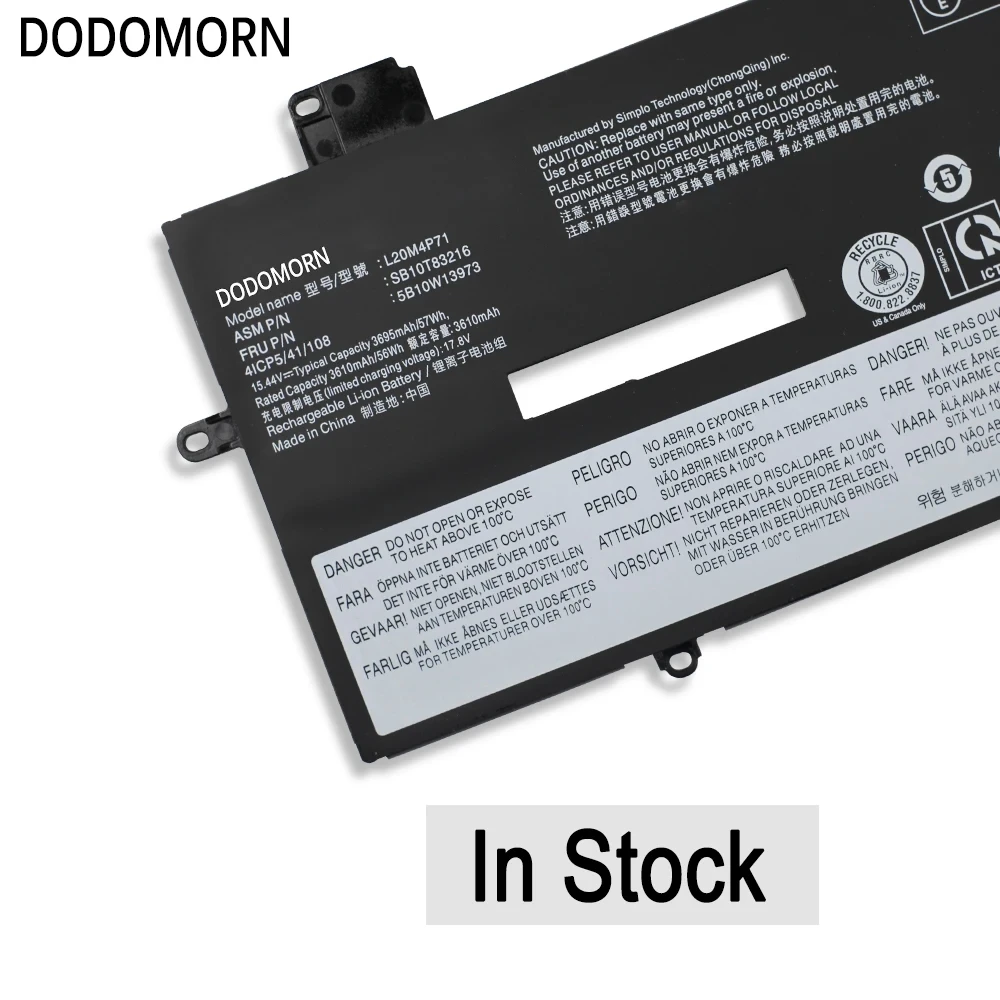 Новый аккумулятор для ноутбука L20M4P71 Lenovo ThinkPad X1 Carbon Gen 9 2021 G9-20XW L20L4P71 L20D4P71 L20C4P71 SB10T83217